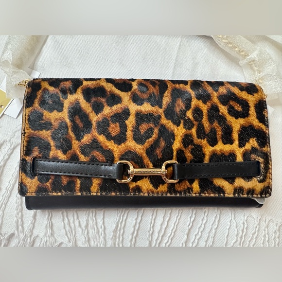 NWT Michael Kors Leopard Print Calf Hair Crossbody Bag - Picture 6 of 12